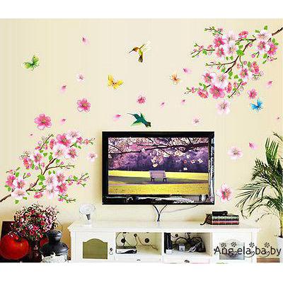 Liv-3d Hồng CHERRY BLOSSOM TƯỜNG Dán Nghệ Thuật Trang Trí Nhà Đồ Họa Hoa Cánh Hoa