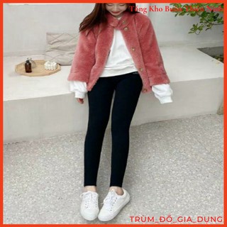 Quần tất legging lót lông màu tím siêu ấm cho bạn gái