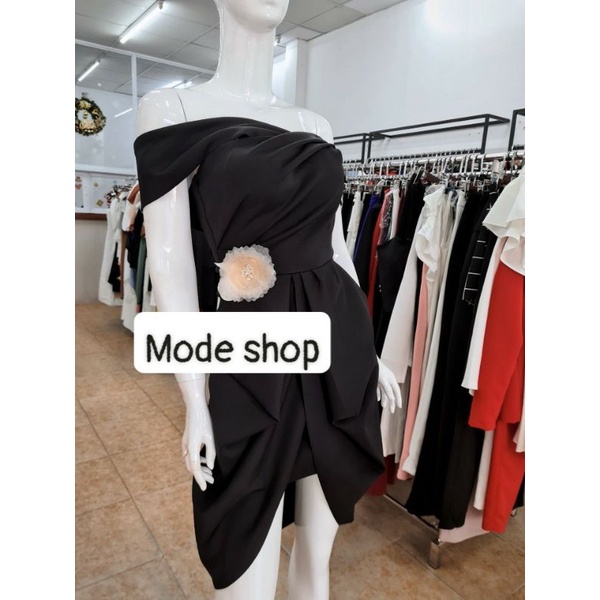 Đầm Dự Tiệc ôm body lệch vai phối hoa eo xẻ tà (HÀNG CAO CẤP) kèm ảnh thật
