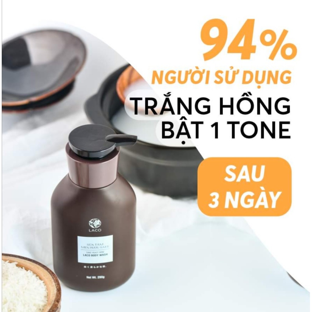 [CHÍNH HÃNG] SỮA TẮM TRẮNG DA MEN RƯỢU SAKE - LACO 290GR | BigBuy360 - bigbuy360.vn