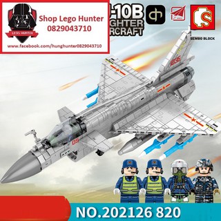 Sembo 202126 Army J 10B Bộ đồ chơi lắp ráp Máy bay phản lực chiến đấu của TQ - 820 chi tiết