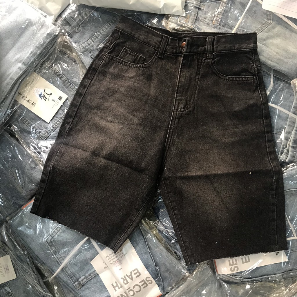 Quần short jean nữ lửng ống rộng màu khói MSHAK1