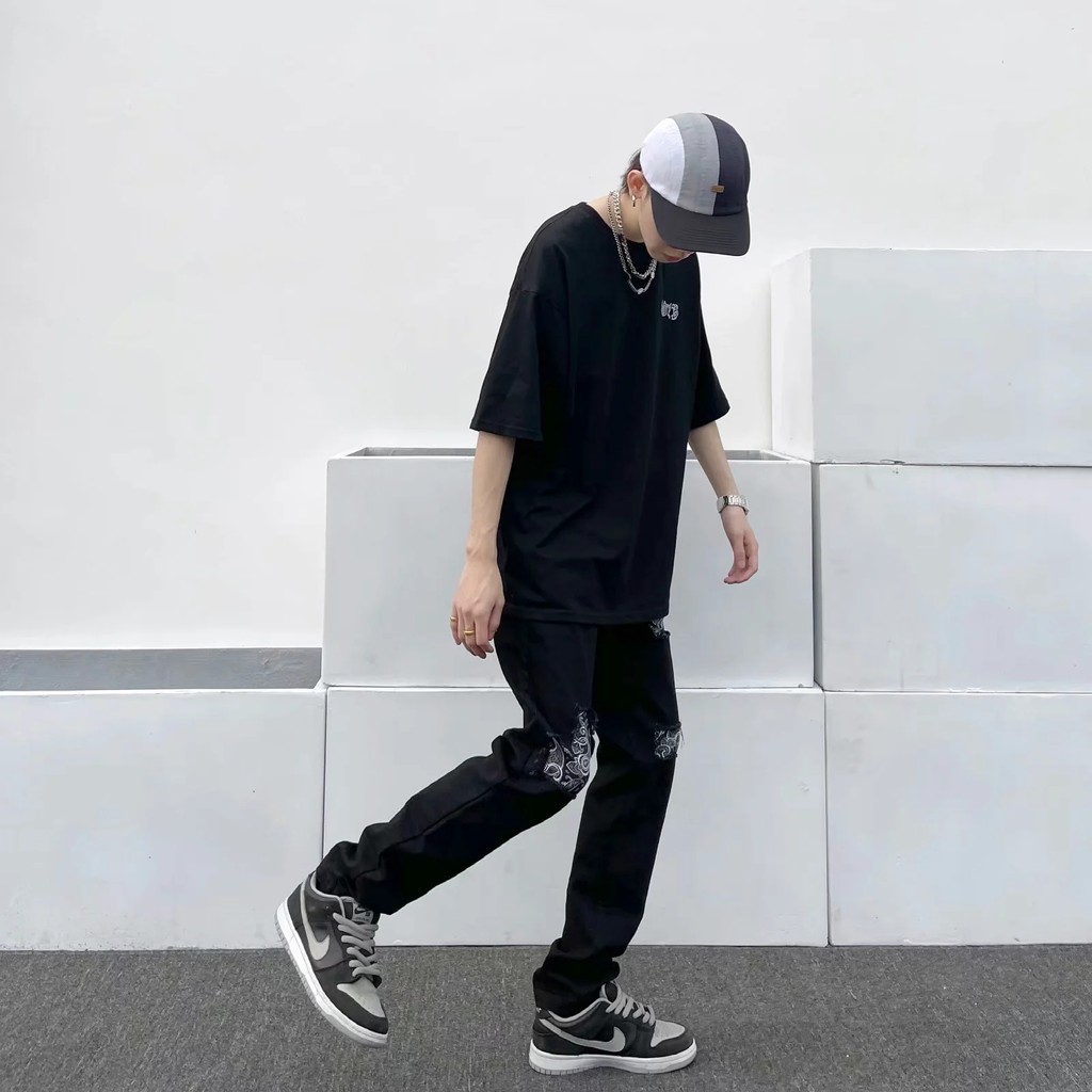 Quần jean dài dáng rộng phong cách Mỹ cổ điển kiểu dáng rách cá tính thời trang đường phố cho nam size M-4XL | BigBuy360 - bigbuy360.vn