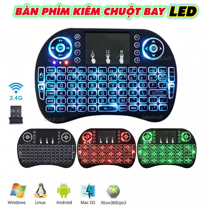 (Miễn Phí Vận Chuyển HN &amp; HCM) Chuột Bay Kiêm Bàn Phím Không Dây UKB500 Cho Smart Tivi &amp; Android Box