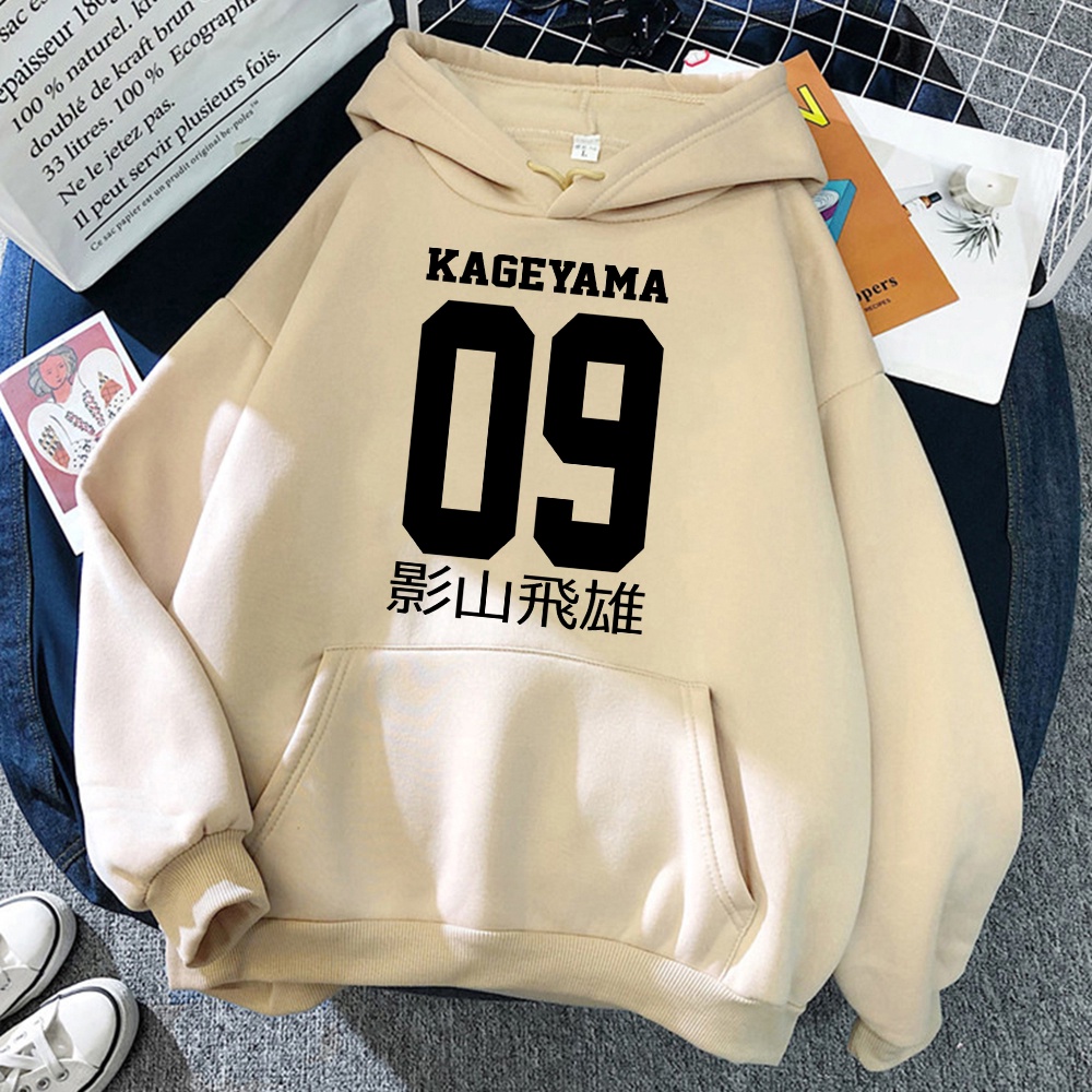 Áo hoodie dáng rộng in họa tiết anime Haikyuu Kageyama Tobio thời trang cho nam và nữ