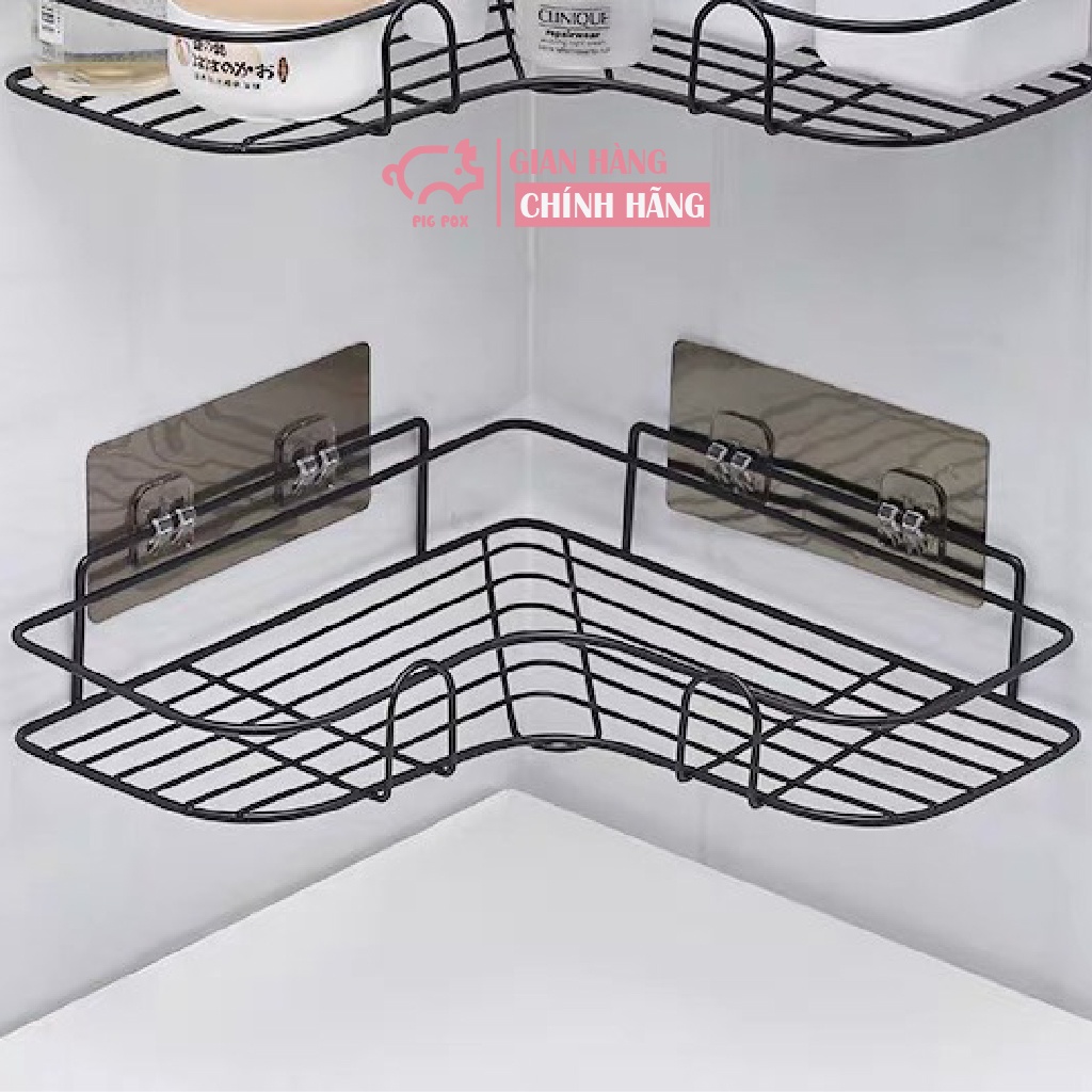 Kệ Góc Dán Tường Để Đồ Nhà Tắm Chất Liệu Thép Không Rỉ - PIGPOX