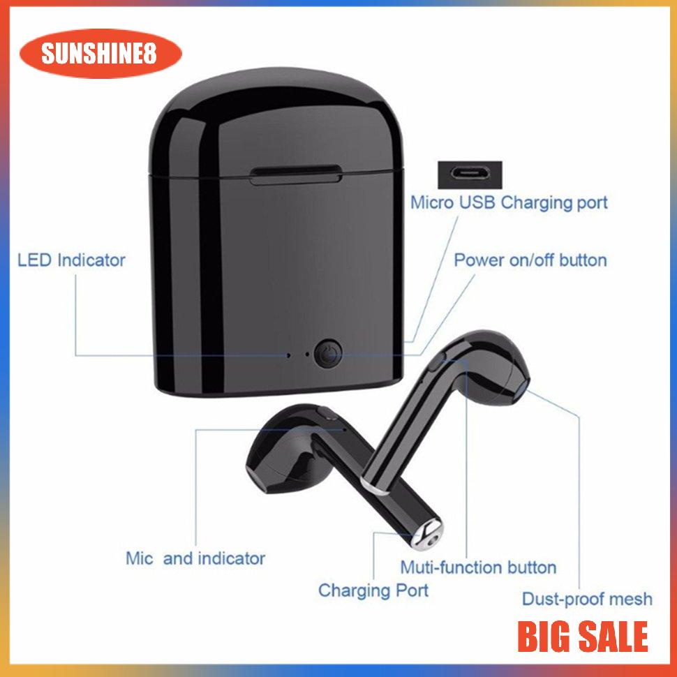 【SUN】 I7 Tai nghe Bluetooth mini không dây âm thanh nổi tích hợp micro chất lượng cao cho Android