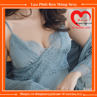 Đầm ngủ lụa satin cao cấp kèm mút ngực