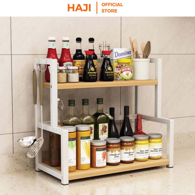 Kệ nhà bếp 2 tầng HAJI sắp xếp không gian bếp gọn gàng C04