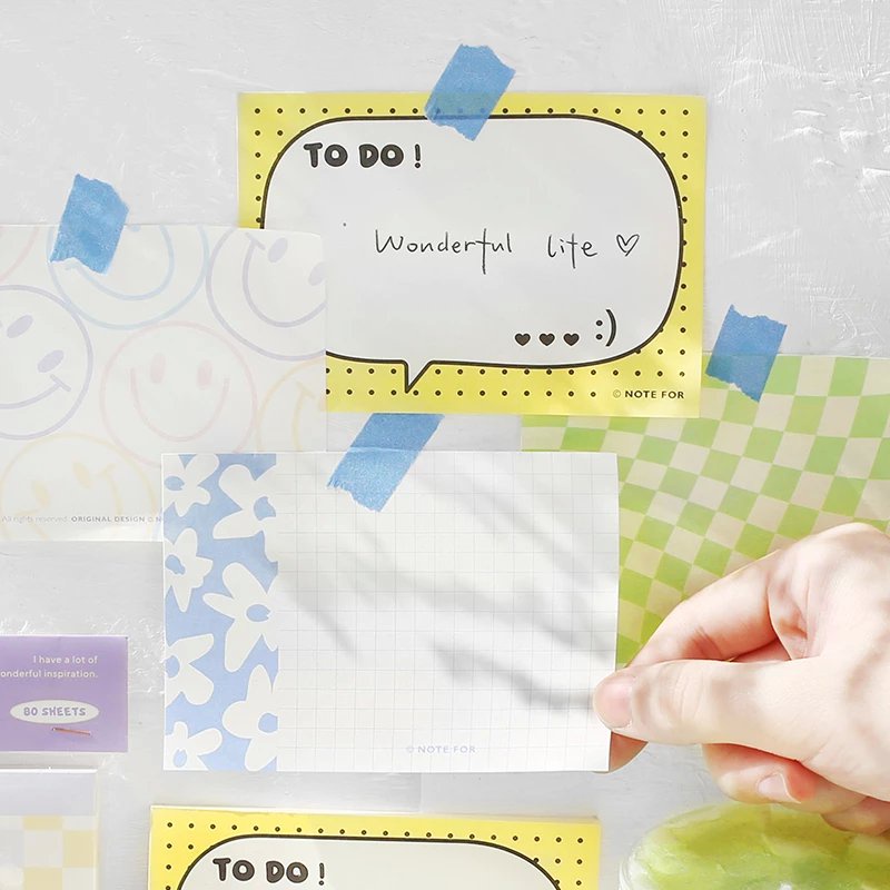 Bộ 80 Giấy Ghi Chú Và Theo Dõi Công Việc Trang Trí Màu Sắc Note For Memo Cây Đầu To