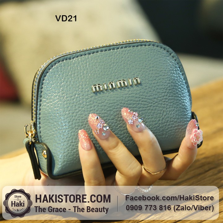 🍀 Ví mini 1 ngăn đính logo siêu xinh siêu cá tính kèm dây đeo tay - VX21 | BigBuy360 - bigbuy360.vn