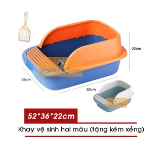 Khay vệ sinh cho mèo - khay 2 màu - giao màu ngẫu nhiên