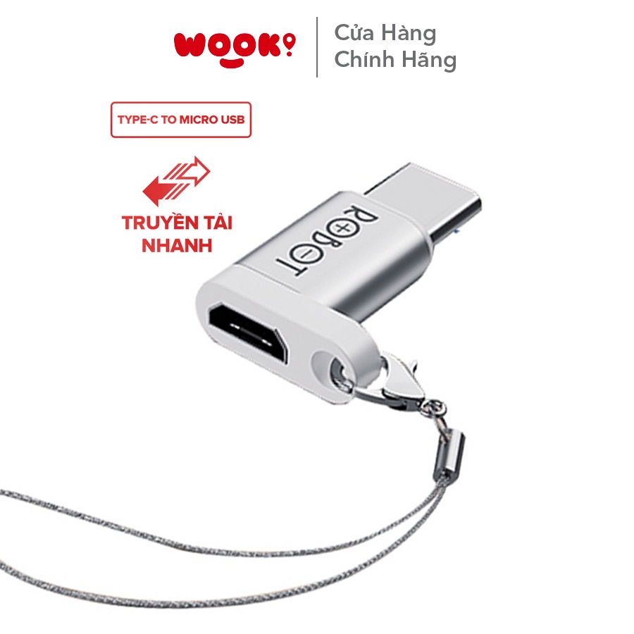 Đầu Chuyển Đổi OTG Cổng TypeC Sang Micro USB ROBOT RTOTG02 Chất Liệu Vỏ Kim Loại