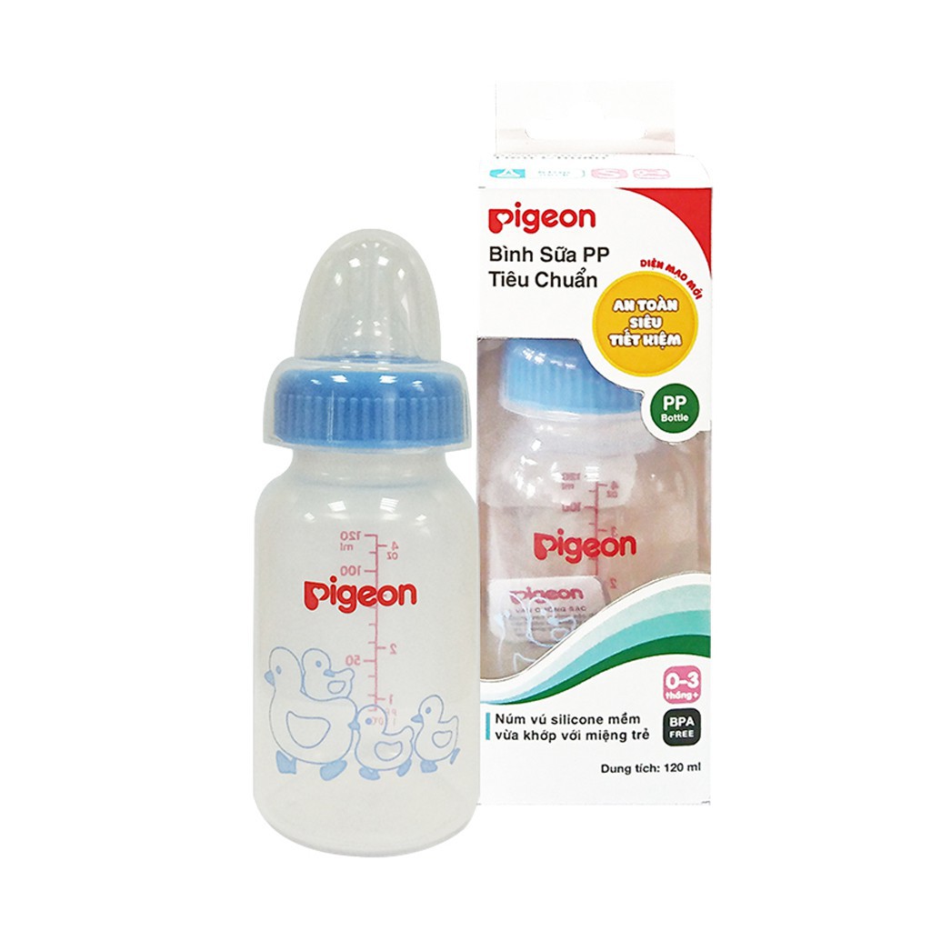 Bình sữa Pigeon 120ml / 240ml cổ hẹp PP tiêu chuẩn