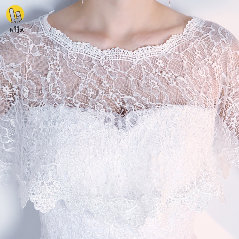 Khăn Choàng Cô Dâu Vải Tuyn Phối Ren Mỏng Chống Nắng
