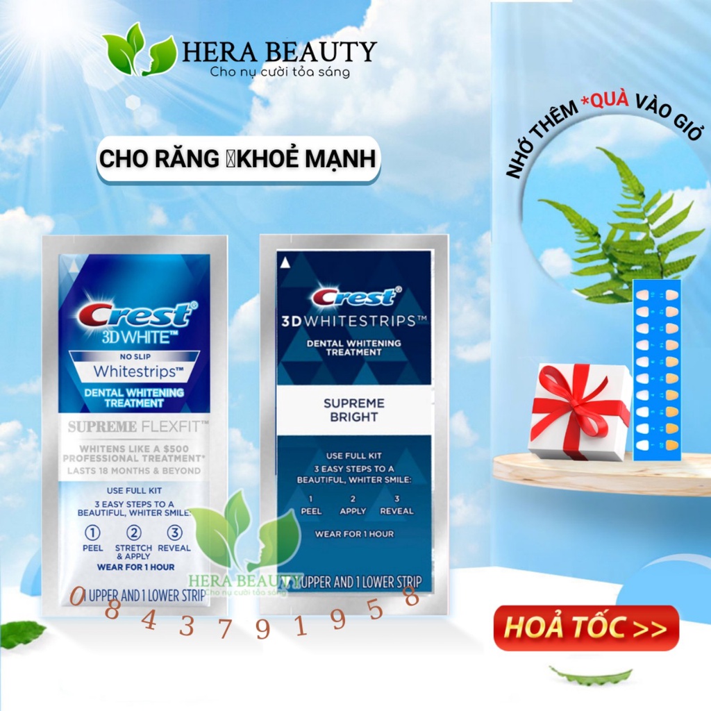 Set 7 gói miếng dán trắng răng Crest 3D White Professional Effects - Dán trăng răng dành cho răng thường