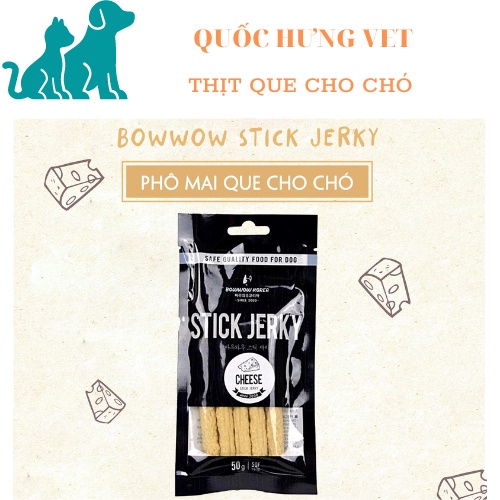 Que Jerky BowWow Thịt & Phô Mai Snack Cho Chó - QUỐC HƯNG VET