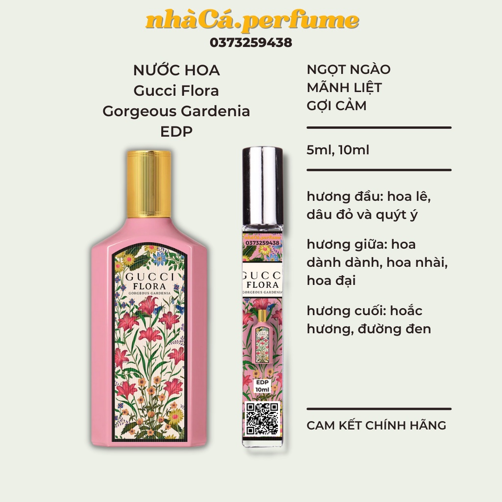 (Mẫu Thử) Nước Hoa Nữ Flora Gorgeous Gardenia EDP Hương Hoa Cỏ Trái Cây Ngọt Ngào Mãnh Liệt Gợi Cảm