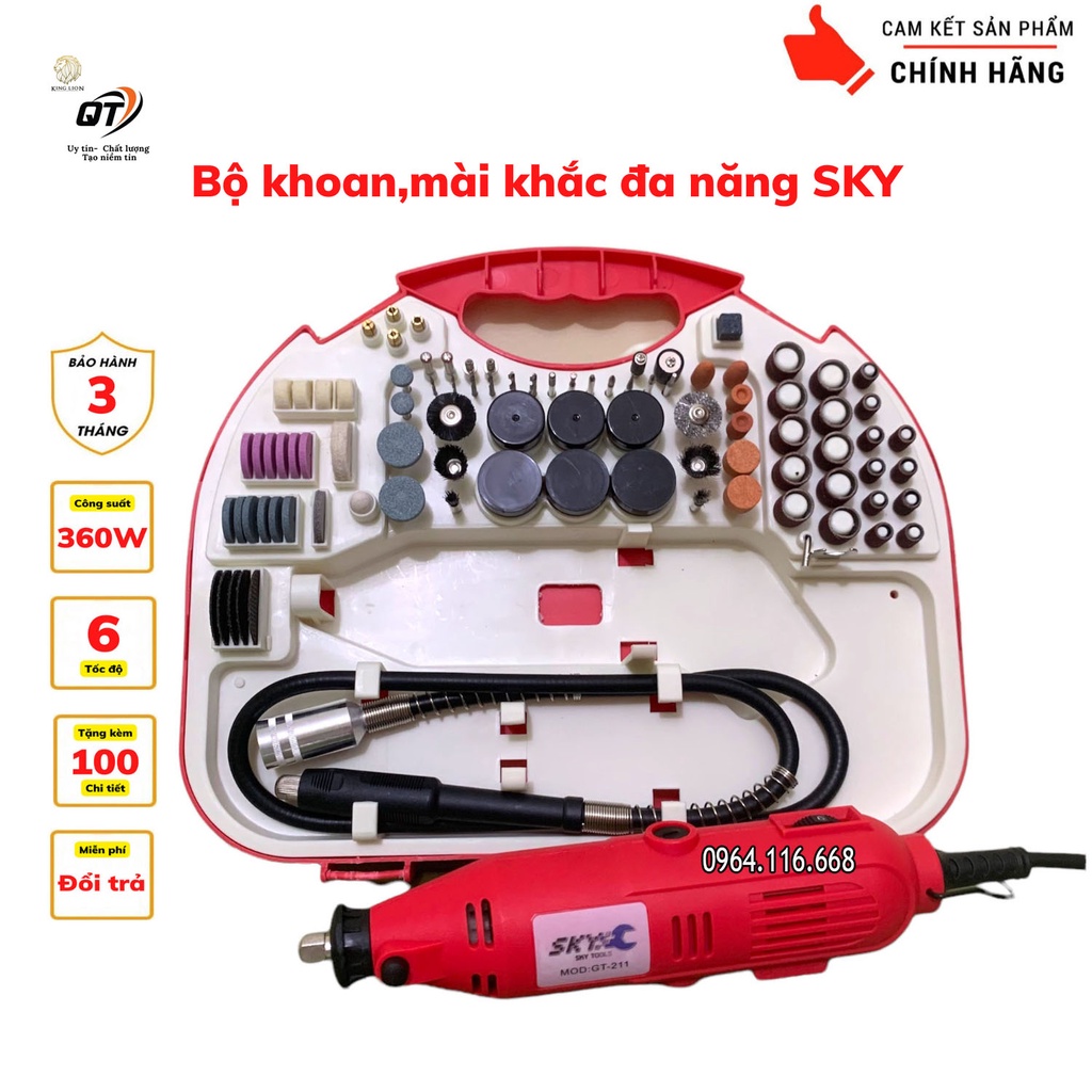 Bộ Máy Khoan Mài khuôn Khắc mini Đa Năng Kingpro 200W 6 tốc độ