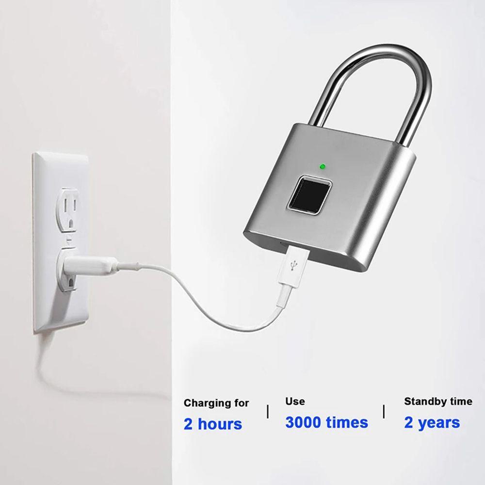 Ổ Khóa Cửa Vân Tay 10 Dấu Vân Tay Bằng Hợp Kim Kẽm Cổng Sạc Usb