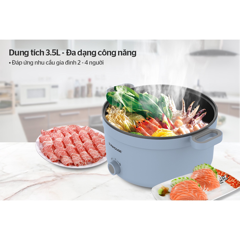 Lẩu điện 3.5L SUNHOUSE SHD4528 - Bảo hành chính hãng 12 tháng