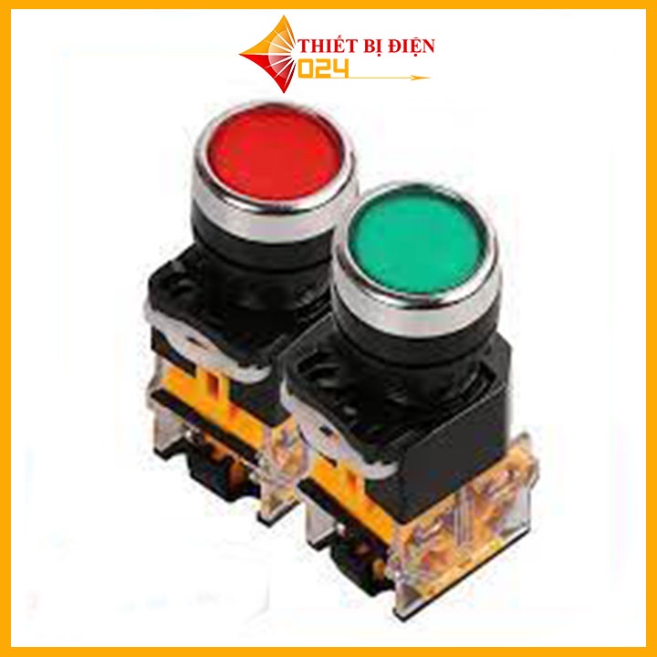 Nút Nhấn Đề Giữ Có Đèn LA38 380V-10A 2 Thường Đóng