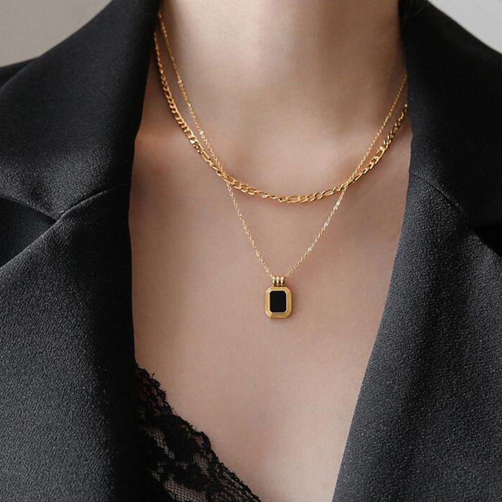 JARRED Vòng Cổ Choker Mặt Khối Lập Phương Phong Cách Hip Hop Đơn Giản Cá Tính Dành Cho Nữ