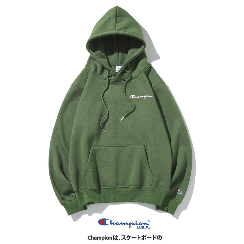 CHAMPION Men and Women Cotton Plus Velvet Hooded Sweatshirt