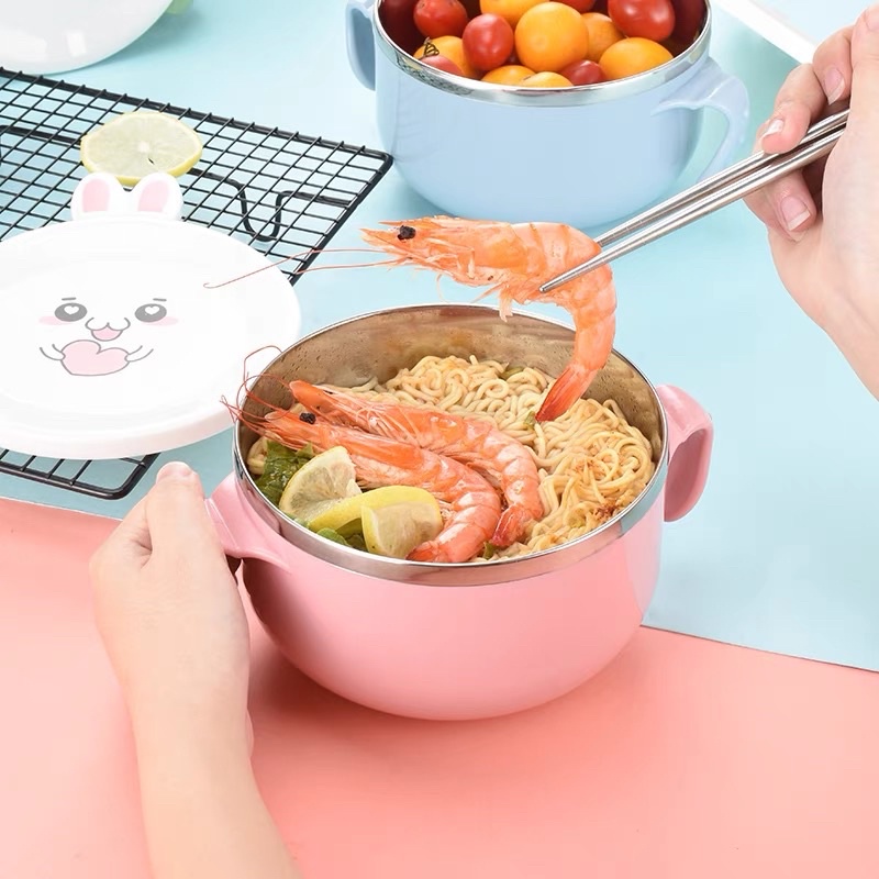 Bát tô úp mỳ, bát mặt thỏ  tô úp mì ăn cơm ngộ nghĩnh kute cách nhiệt chống nóng