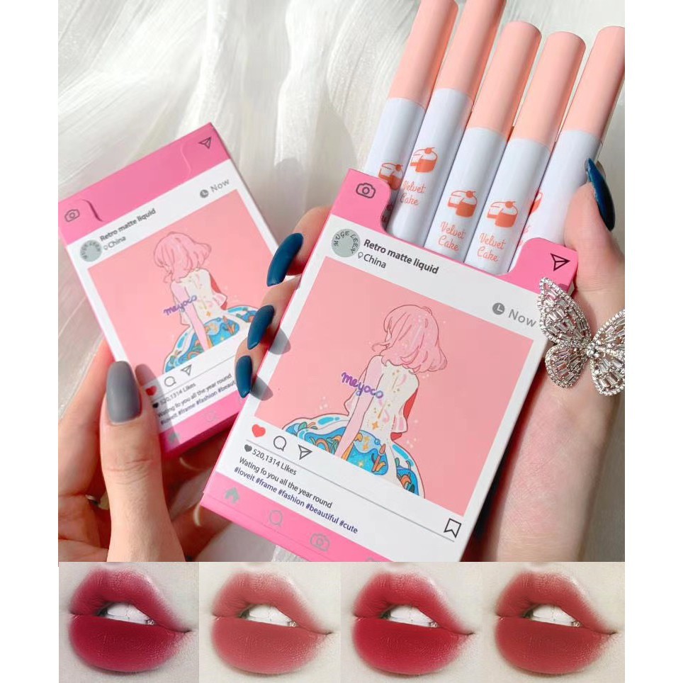 Set 8 Cây Son Kem Wetn Meyoco Retro Matte Liquid Nội Địa Trung