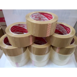 Băng keo vàng đục dán thùng 4p8 100y