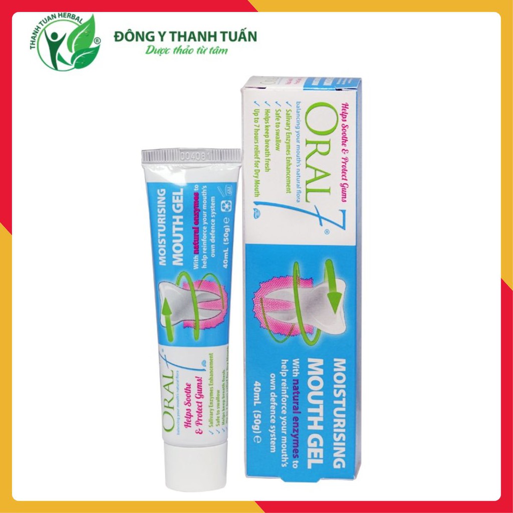 [New 2022] Gel bôi giữ ẩm miệng Oral7 Moisturising 40ml giúp chăm sóc rặng miệng hết hôi miệng - Nhập khẩu từ Anh Quốc