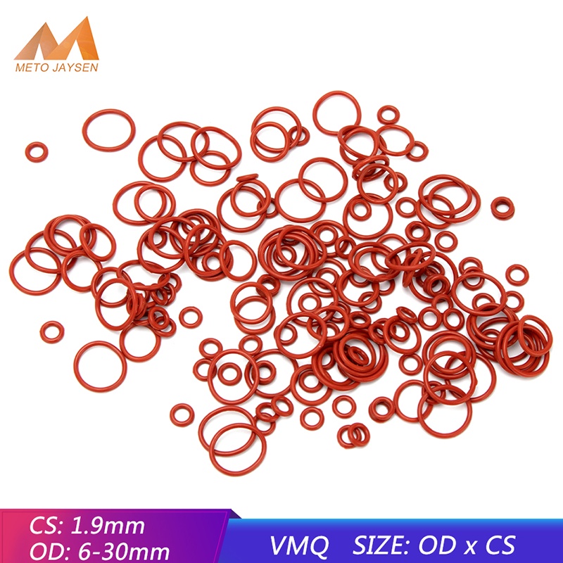 Set 100 Vòng Đệm Cao Su Silicone Hình Chữ O Kích Thước 6mm-30mm CS 1.9mm