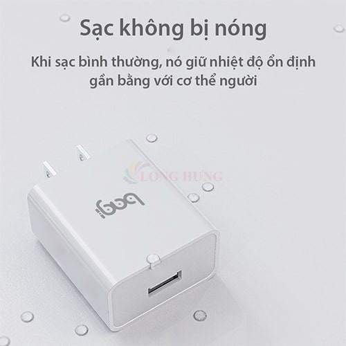 Combo cốc sạc Bagi 2A 1USB + Cáp Micro USB 1m CB-M52n - Hàng chính hãng