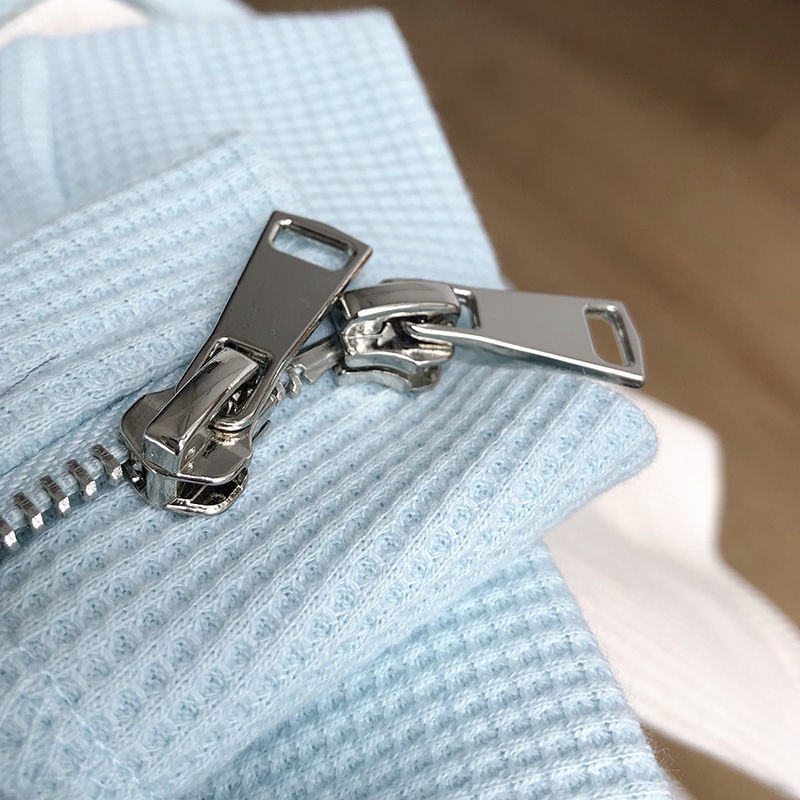 Áo Khoác Cardigan Dáng Rộng Phối Khóa Kéo Đôi Phong Cách Hàn Quốc Trẻ Trung Cho Nữ