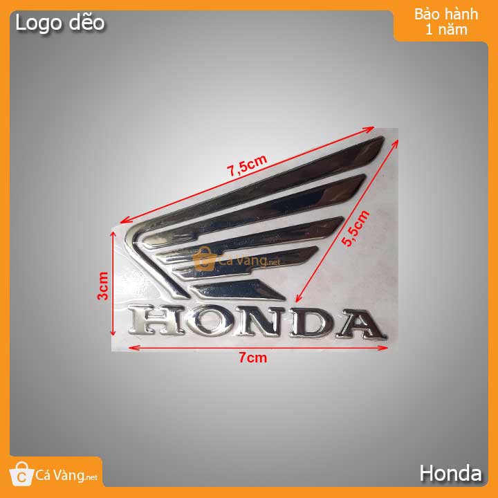 Logo trang trí xe máy chữ nỗi Honda và biểu tượng cánh chim