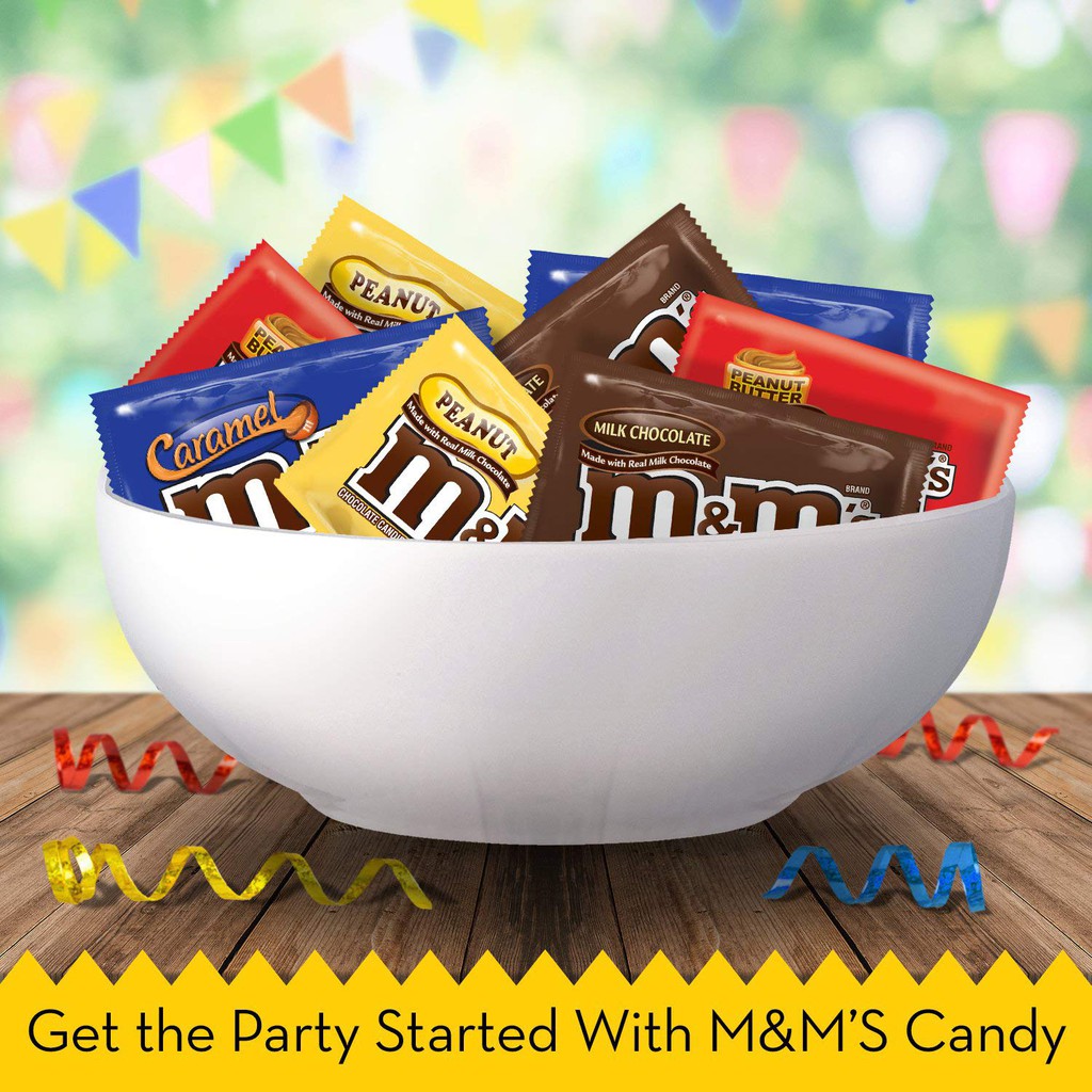 Kẹo Socola M&amp;M Gói Nhỏ M&amp;M’s Chocolate Candies Fun Size Milk Chocolate, Peanut, Peanut Butter