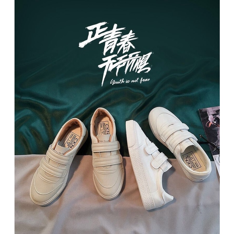 Giày thể thao khóa dán phong cách thời trang Hàn Quốc cá tính 2022 dành cho nữ