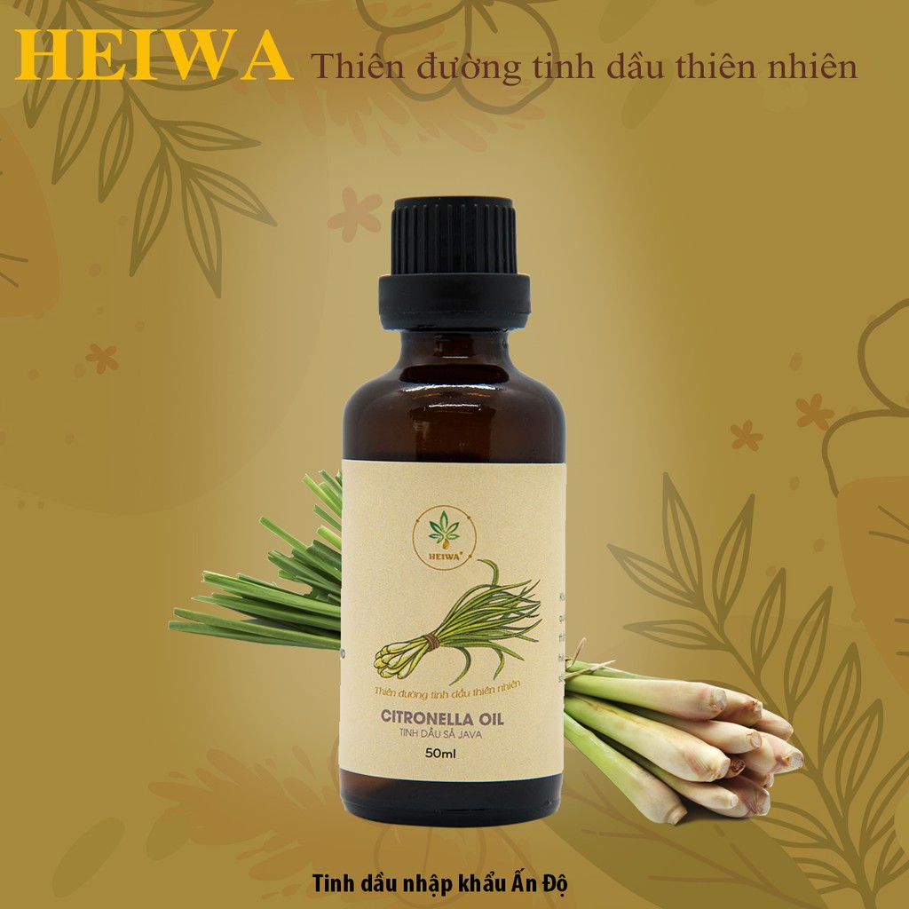 [CHAI LỚN]Tinh dầu xông phòng Sả Java 50ML thương hiệu HEIWA nhập khẩu Ấn Độ
