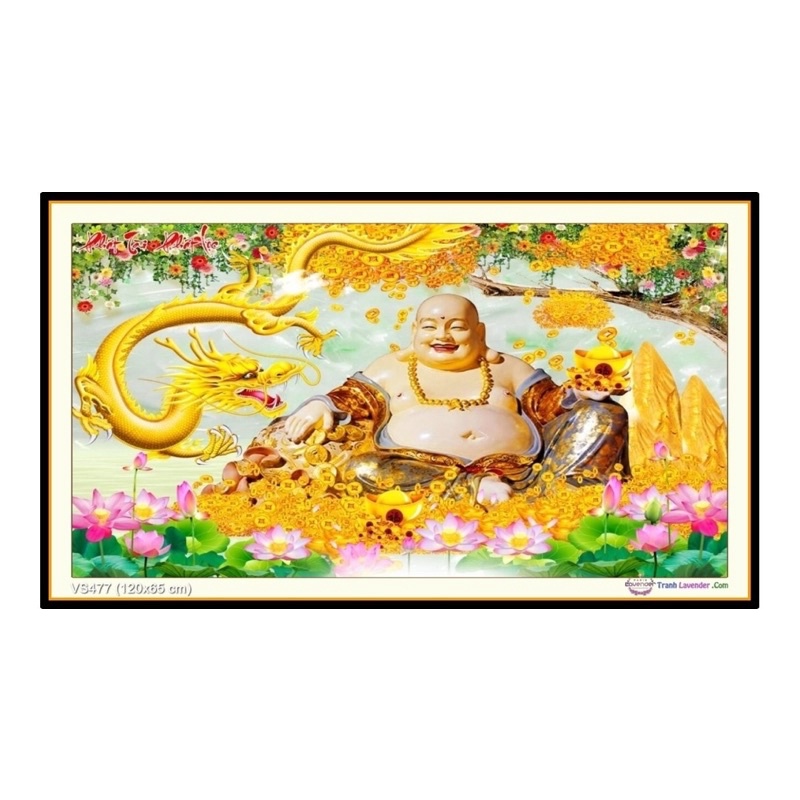 Tranh Đính Đá/Tranh Thêu Phật Di Lạc-Phát Tài Phát Lộc Vs389,Vs477
