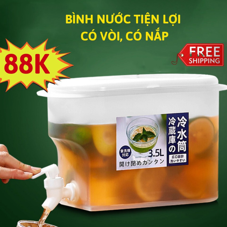 Bình Đựng Nước, Hộp Đựng Nước Có Vòi Chuyên Dụng Để Tủ Lạnh Siêu Tiện Lợi