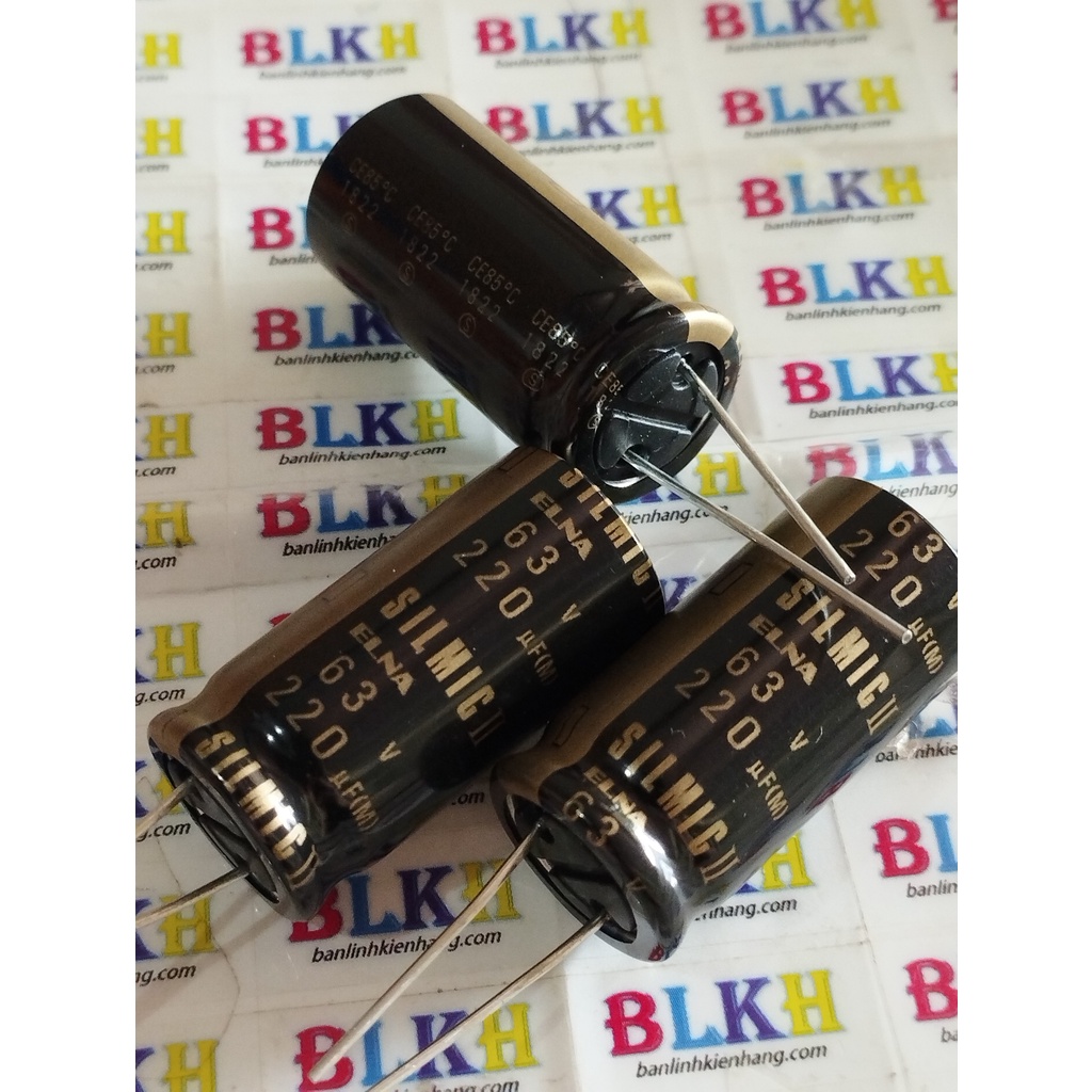 Tụ âm thanh 63V 220uF 16x31mm chính hãng ELNA SILMIC II