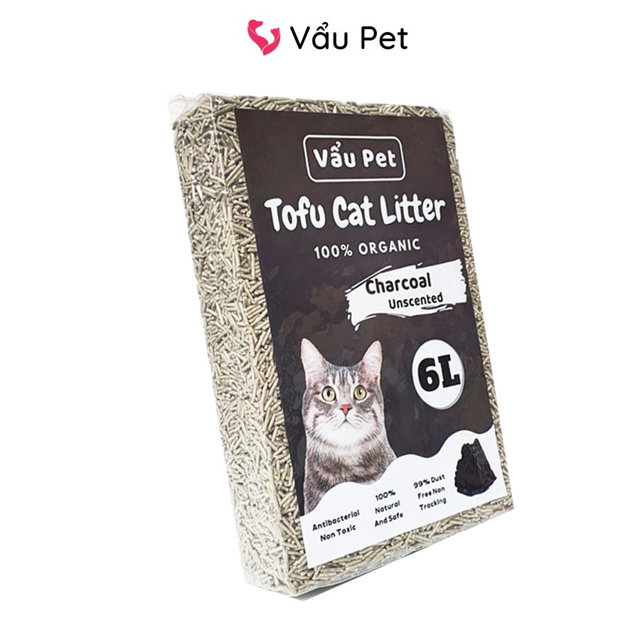 Cát vệ sinh đậu nành hữu cơ TOFU cho mèo Vẩu Pet túi 6L (100% organic) Cát đậu phụ Vẩu Pet Tofu Cat