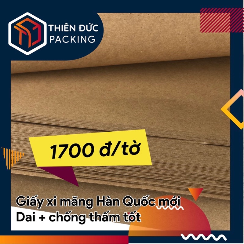 Combo 100 tờ giấy xi măng kraft nâu Hàn 100x72cm loại dai dùng bọc gói hàng, gói hoa, bao tập, cắt rập may
