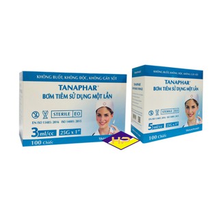Bơm kim tiêm 3cc Tanaphar hộp 100 cây