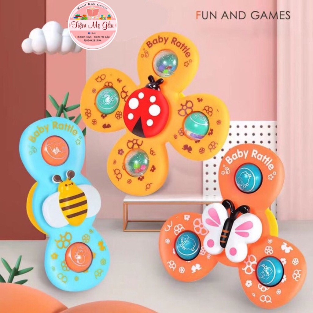 HÀNG HOT] Đồ Chơi Set 3 Con Quay Spinner Đồ Chơi Con Quay Hình Côn Trùng Cho Bé Năng Động Ham Học Hỏi