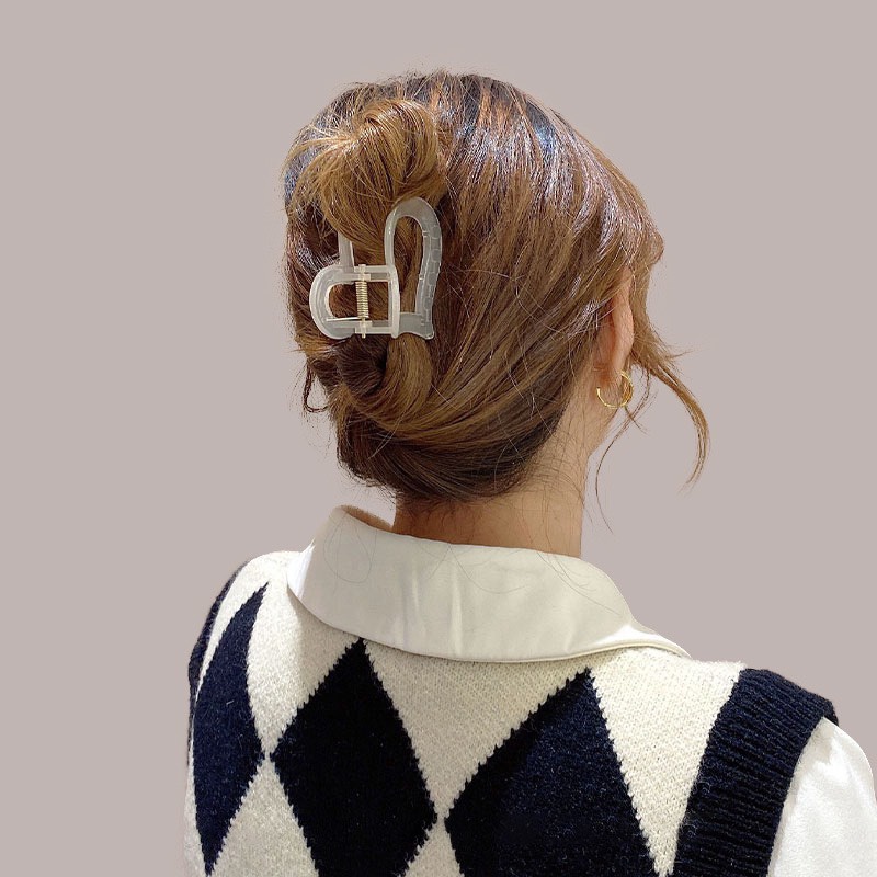 Kẹp Tóc Trong Suốt Hình Trái Tim  Phong Cách Thời Trang Siêu Hot