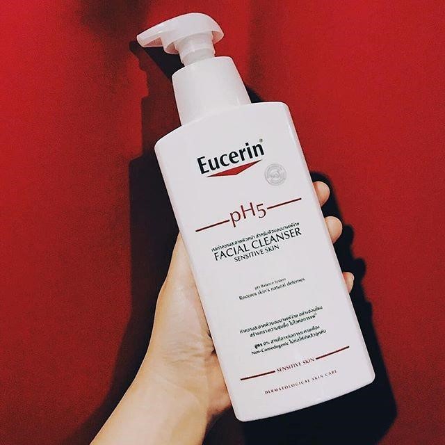 [Công Ty,Tem Phụ] 	Sữa rửa mặt dịu nhẹ Eucerin pH5 Facial Cleanser Sensitive Skin 400mL-[COCOLUX]