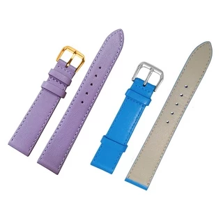 {Xanh Dương/Tím} Dây da đồng hồ nam nữ DA BÒ THẬT 2 LỚP MỎNG, SIÊU DẺO BO-03 KHÓA CÀI size 10 - 12 - 14-16-18 - 20mm