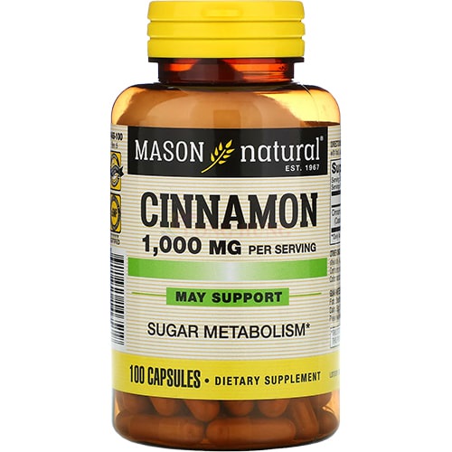 Viên uống Mason Natural Cinnamon 1000mg hỗ trợ ổn định đường huyết